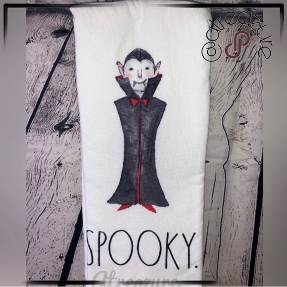 🆕 Rae Dunn Dracula/Ghost Kitchen Towels 🎃 - Picture 1 of 8